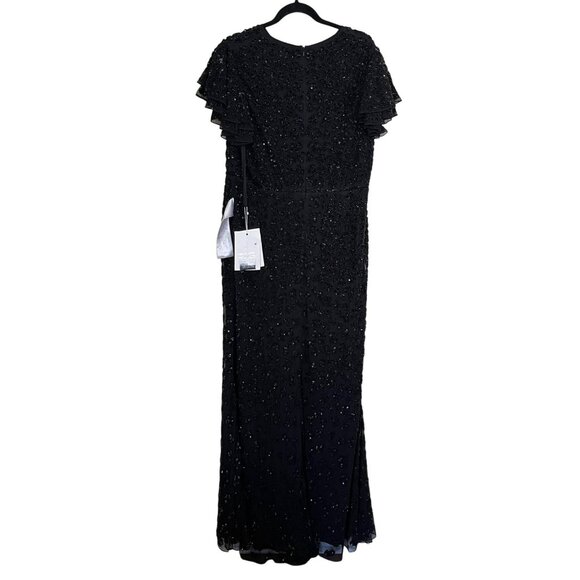Mac Duggal $598 Black Beaded Embellished Long Maxi Dress Formal Gown 12 NEW - Picture 9 of 10